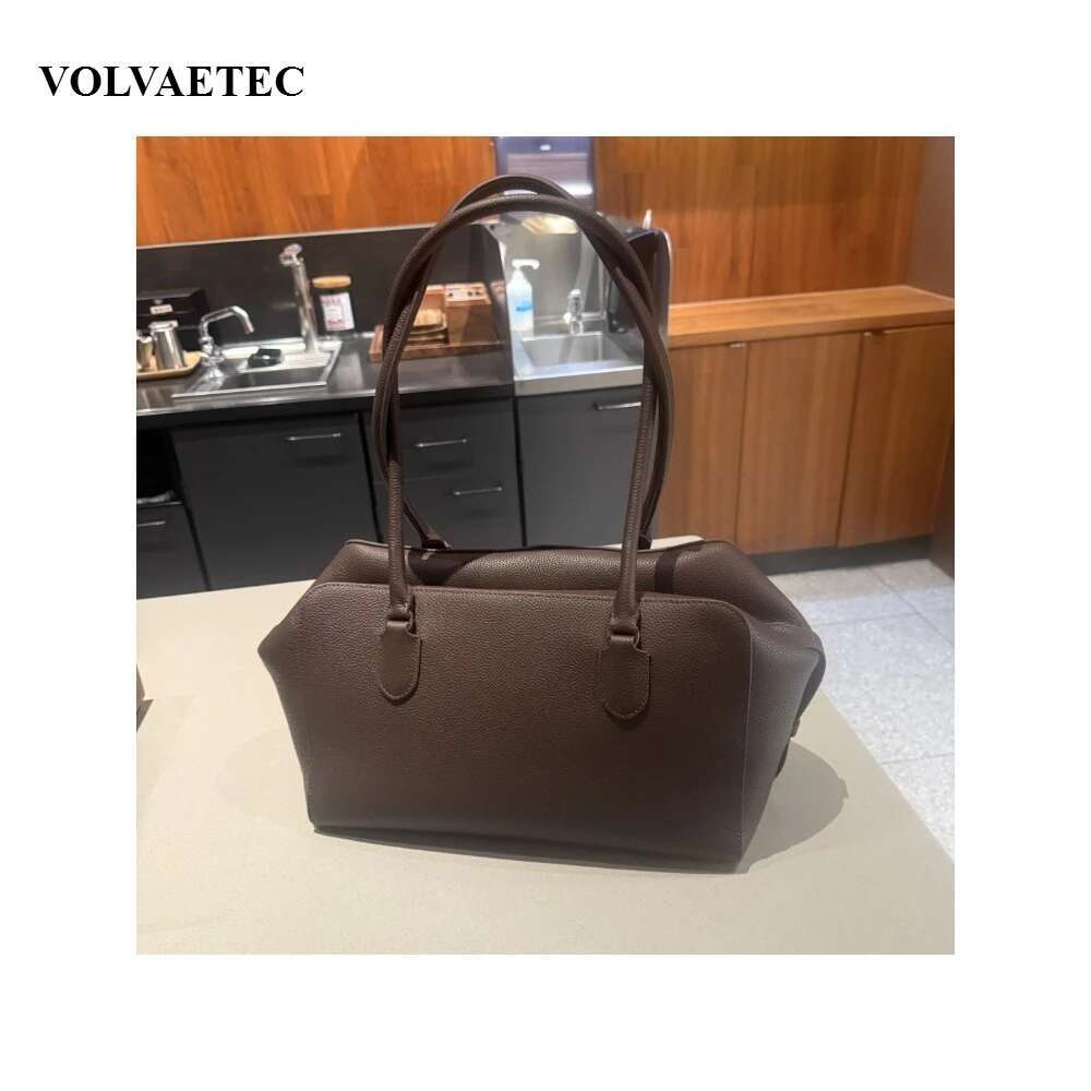 VOAETEC 2025 New First-Layer Cowhide Shoulder Tote Bowg Commuting Design Lazy Fashion Portable Casual Bag Women