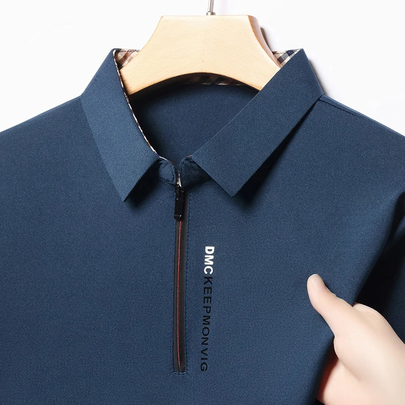 Half Zip Stand Up Collar Mens Long Sleeved T-shirt Autumn/winter Polo Shirt Business Base Shirt 251107 - view 7