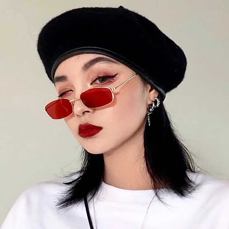 ZXWLYXG 2025 New Small Rectangular Sunglasses Womens Retro Brand Designer Red Sunglasses Womens Neutral Edition W250408