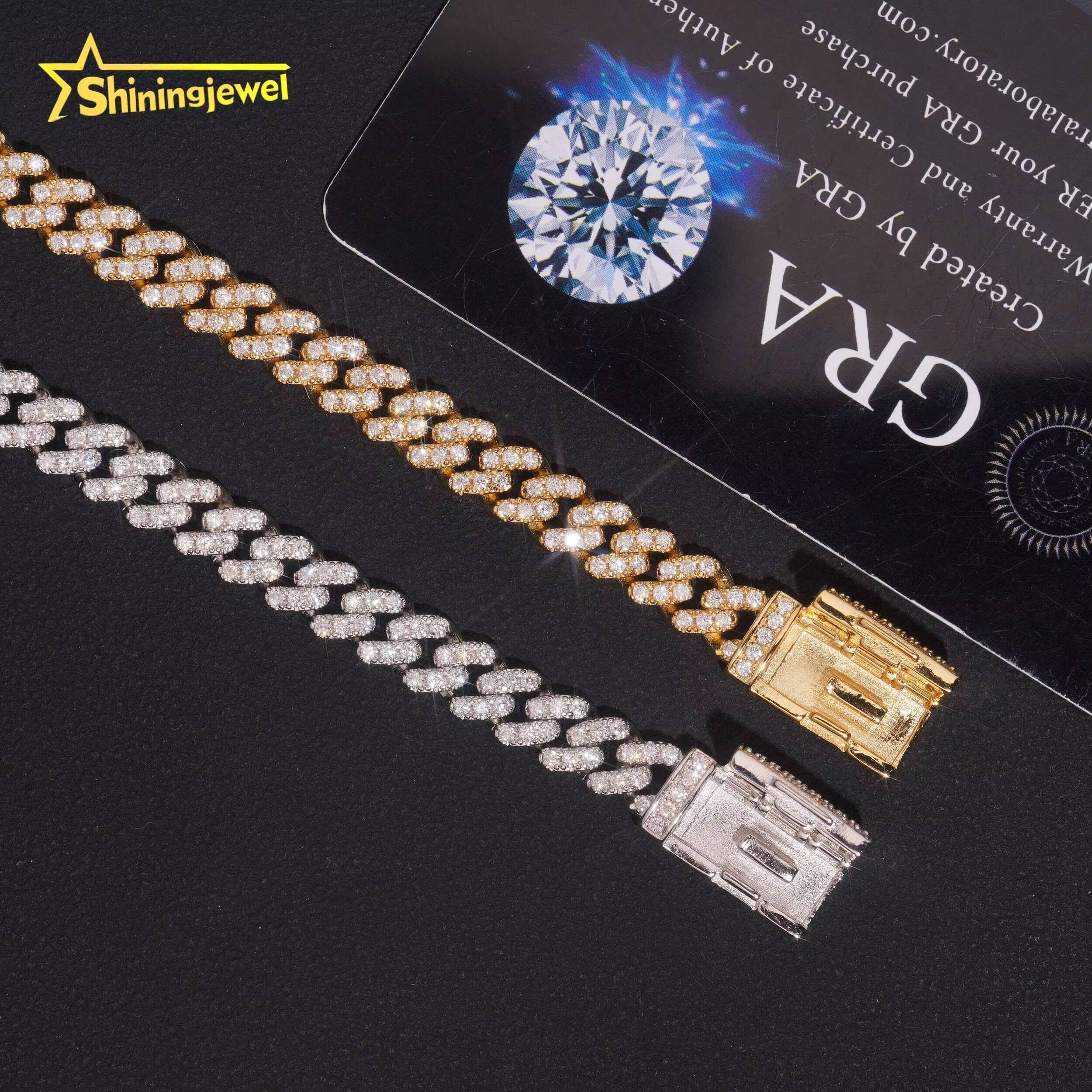 Fine Jewelry 925 Sterling Silver Cuban Link Chain 6MM High Quality Pass Diamond Tester Moissanite Cuban Link Bracelet Men