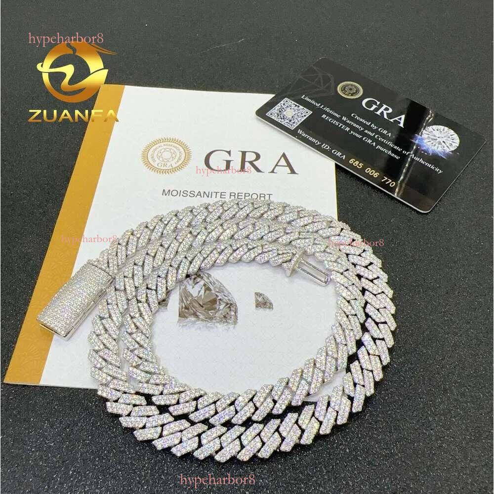 pendant necklaces designer for men Fine jewelry pass dia tester iced out Miami necklace Sterg Sier 14mm cuban k chain moissanite