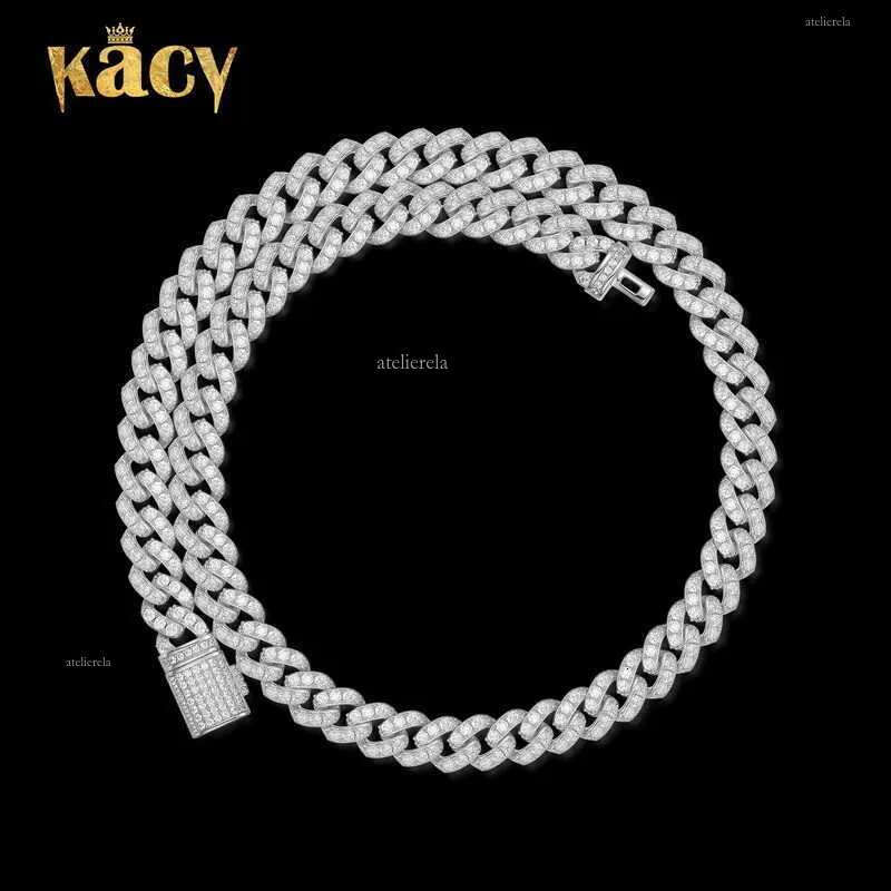 Hot Sale 8mm 10mm Pass Tester Sterg Sier Hip Hop Iced Out vvs Moissanite Dia Cuban k Chain Gold Rock
