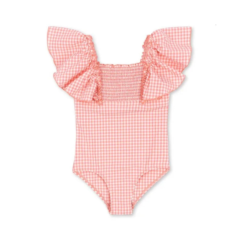2025 KS Girls Swimsuit Summer Cute Sweet Cherry Print Girls Swimsuit Set Holiday Beach Childrens Swimwear Clothing 250407