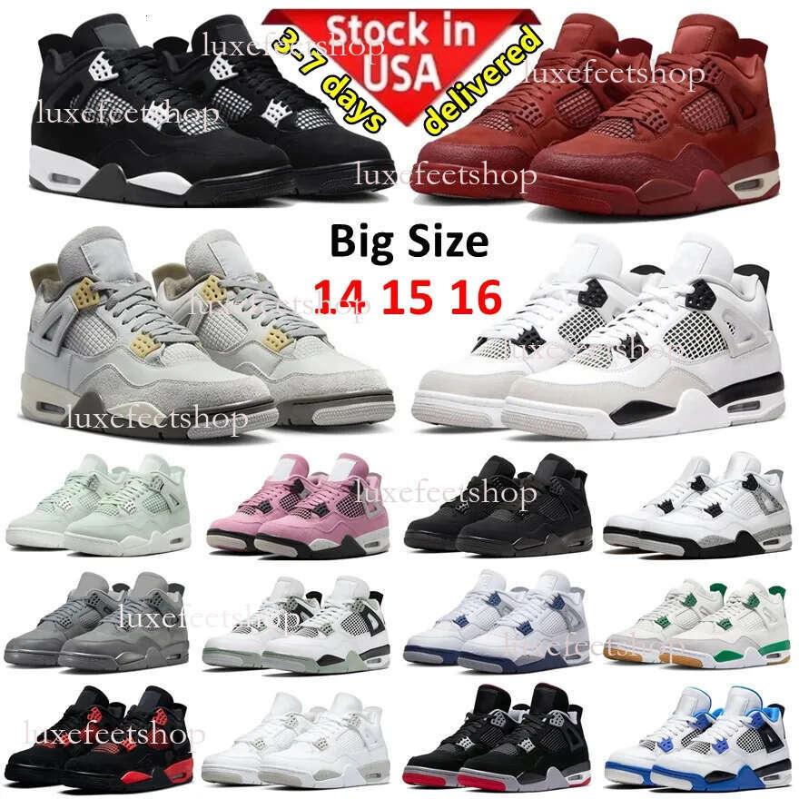 Designer Black Cat 4s Mens Basketball Shoes Midnight Navy 4 Bred White Cement Oreo Red Thunder University Blue Sneakers Women Sports Trainers Big Size36-45