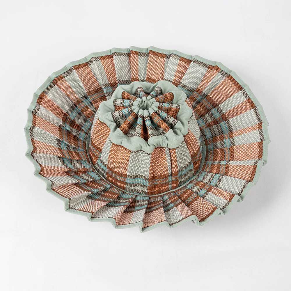 Fashionable womens folding summer flat top hat large Brim straw hat womens Milan HatSun hat Capri hat z250408