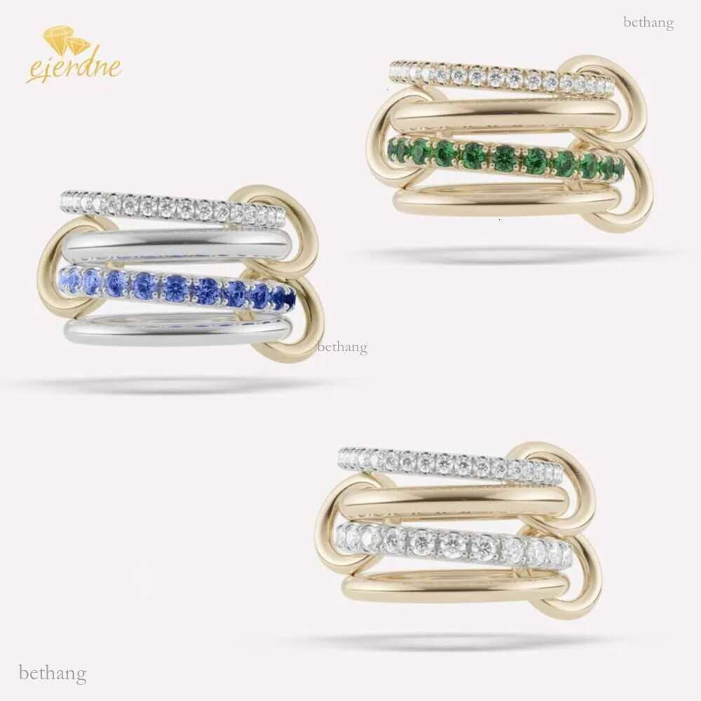 Spinelli Kilcol Halley Emerald Gold rings designer custom brand sier sapphire Ring New in fine jewelry yellow dia Snake Stacking ring for women