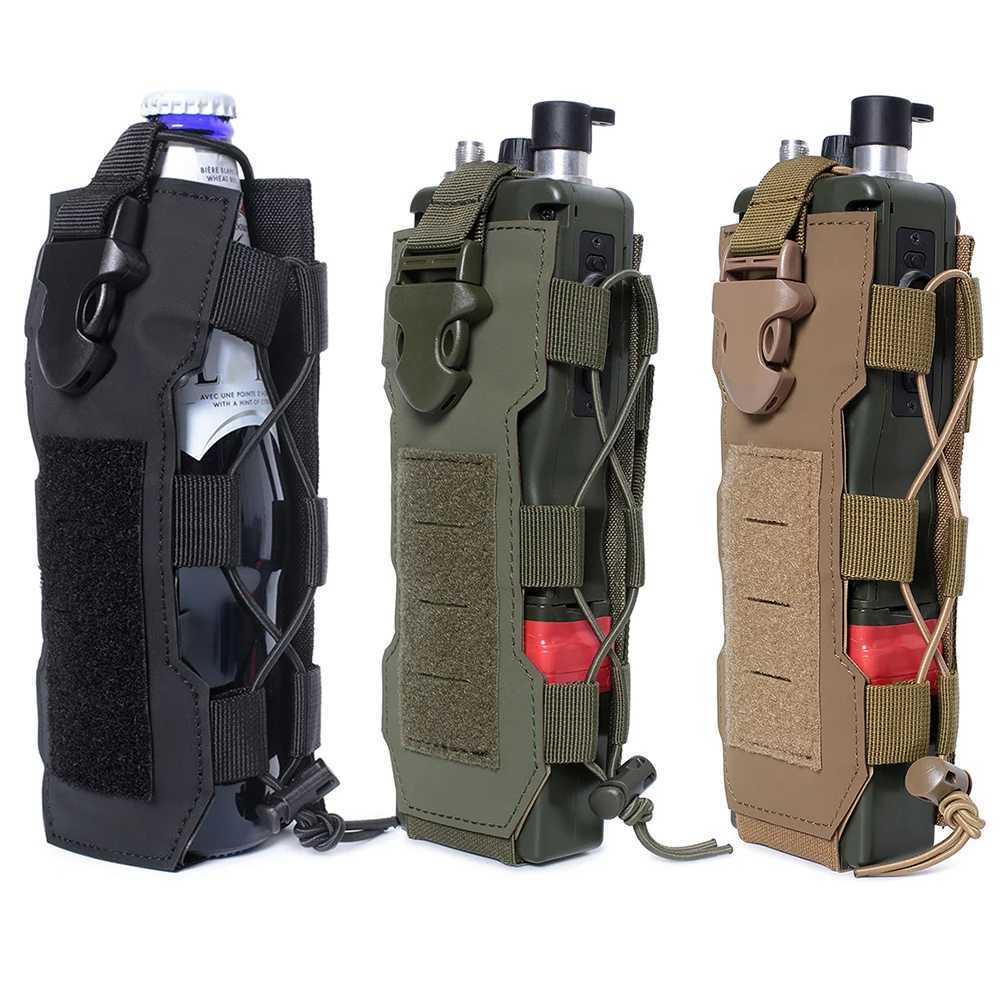 Multifunctional Molle Water Bottle Bag Drawstring Bottle Pouch for Outdoor Travel Camping Hiking Hunting ClimbingC250407
