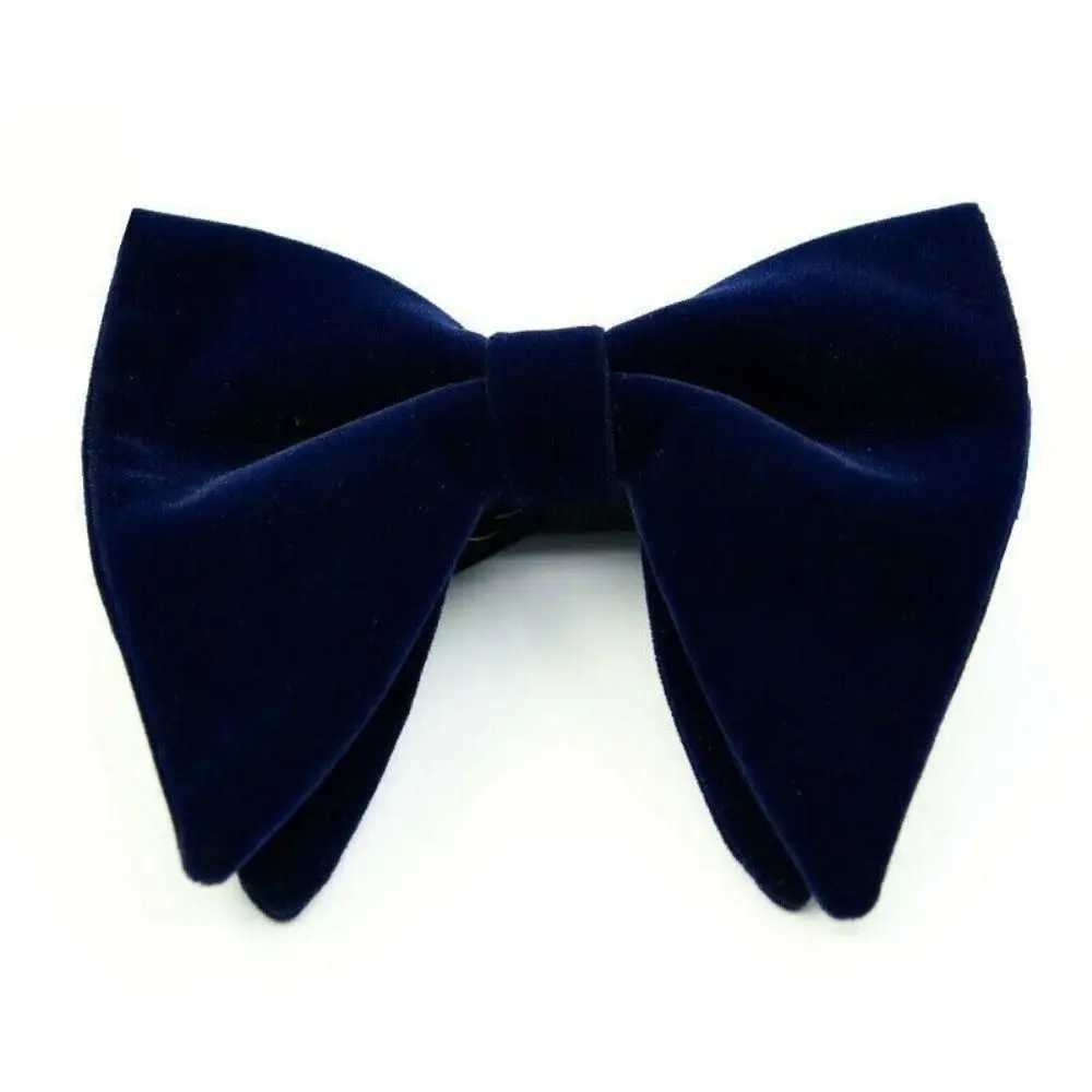 Mens Oversi Bow Tie Solid Velvet Bowtie Wedding Party Tuxedo Adjustable Necktie Big Bow Tie X250407