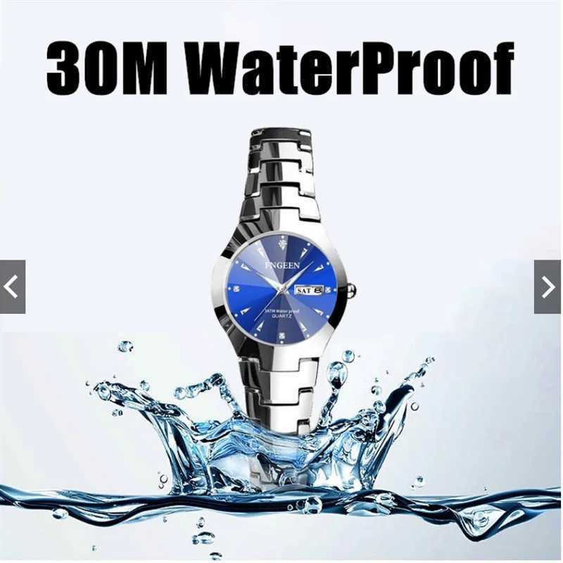 New Relogio Feminino Couple Watch Mens Quartz Watch Luxury Womens Watch Stainless Steel WaterproofT250408