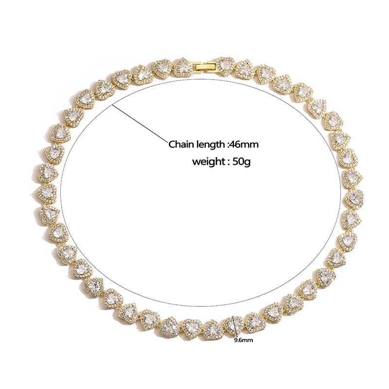 Hecheng new sparkling heart-shaped inlaid CZ stone chain ladies exquisite necklace necklace bracelet jewelry ladies gift Y250408
