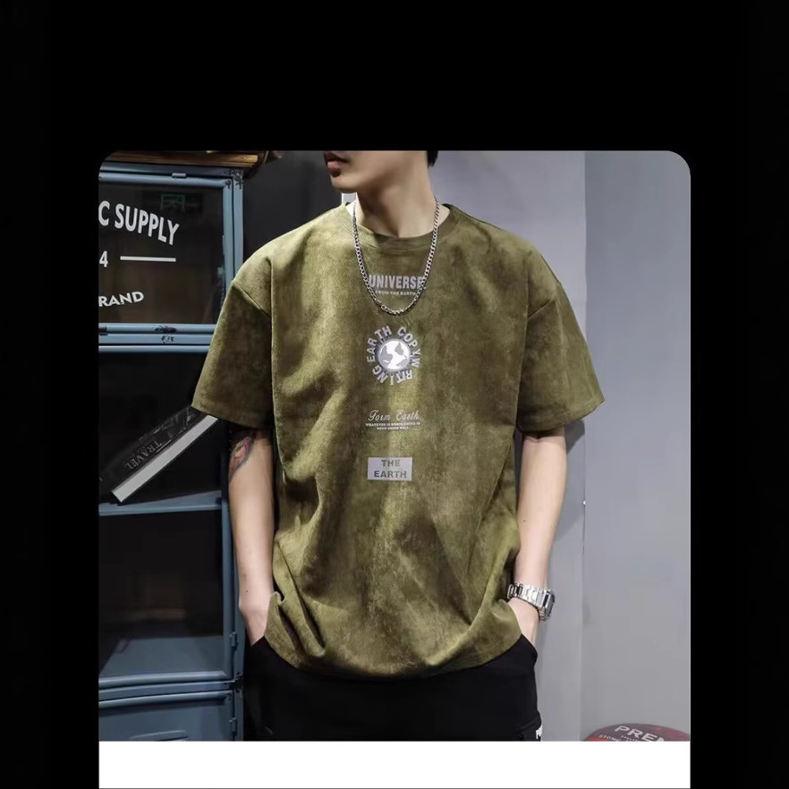 2025 New Designer T-shirt Outdoor Sports Top American short for men's summer haute couture loose fashion label half sleeved printed T-shirt cotto