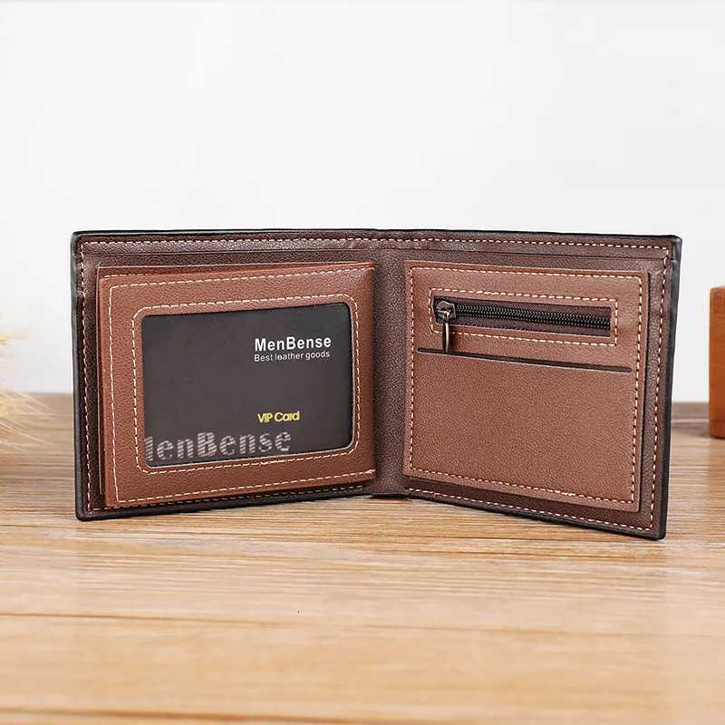 New Mens PU Leather Wallet Short Mens Wallet Card 2024 Top Vintage Male Small Wallet Coin Purse H2511071
