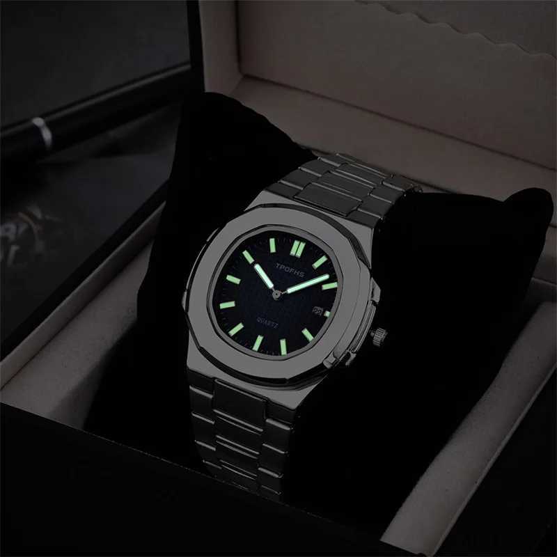 Luxury watch business 30M waterproof mens watch luminous date stainless steel square quartz mens watch reloj hombre 2024 new model Y250407