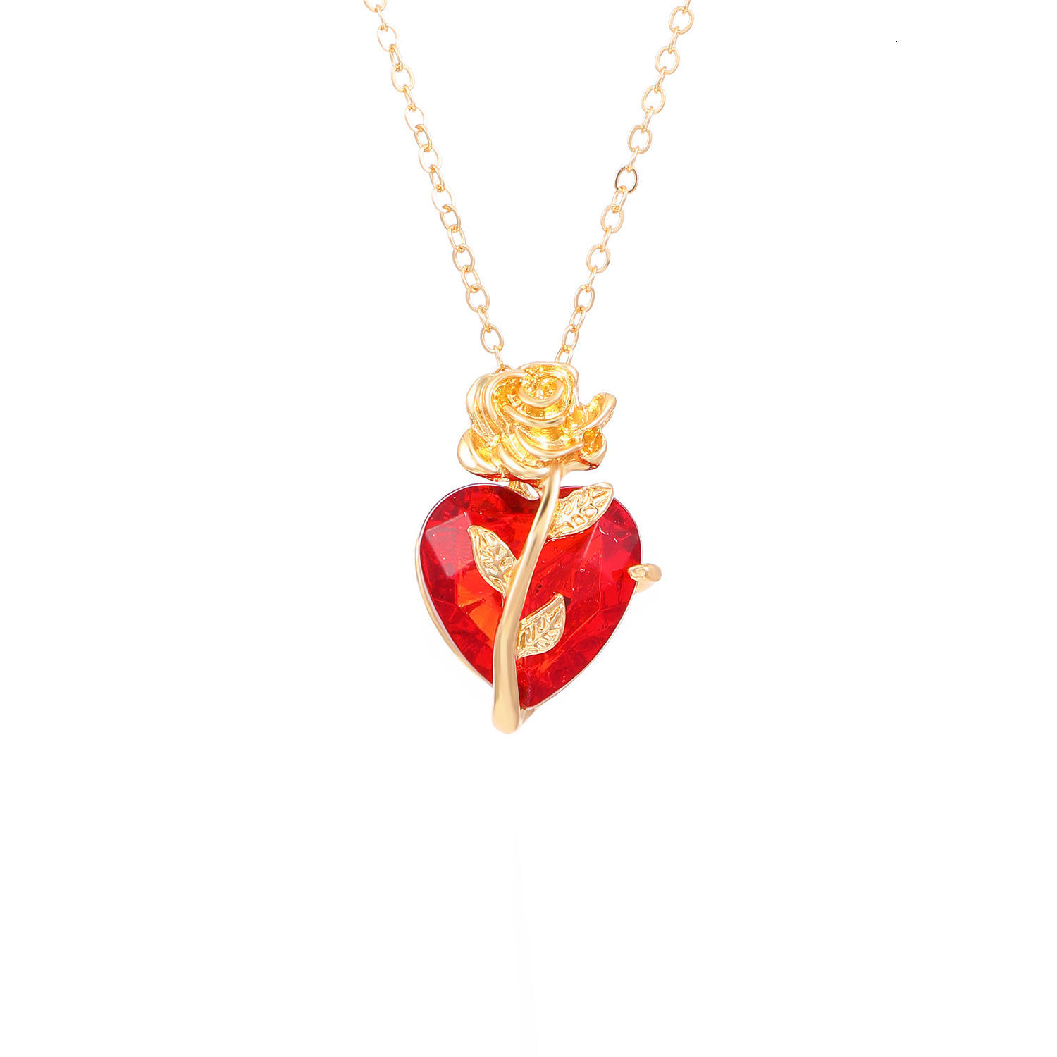 Love Rose Necklace for Women, Heart Shaped Gothic Dark Wrapped wer Collarbone Chain, Gift to Girlfriend