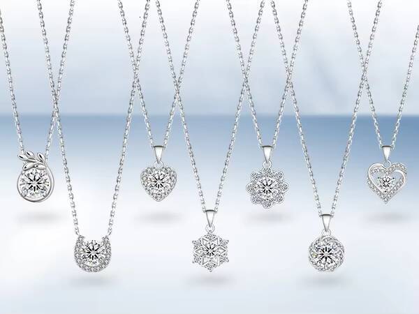 Moissanite Pendant Jewelry 925 Silver Necklace 10ct D Color VVS1 Moissanite Pendant Necklace Women for Wedding