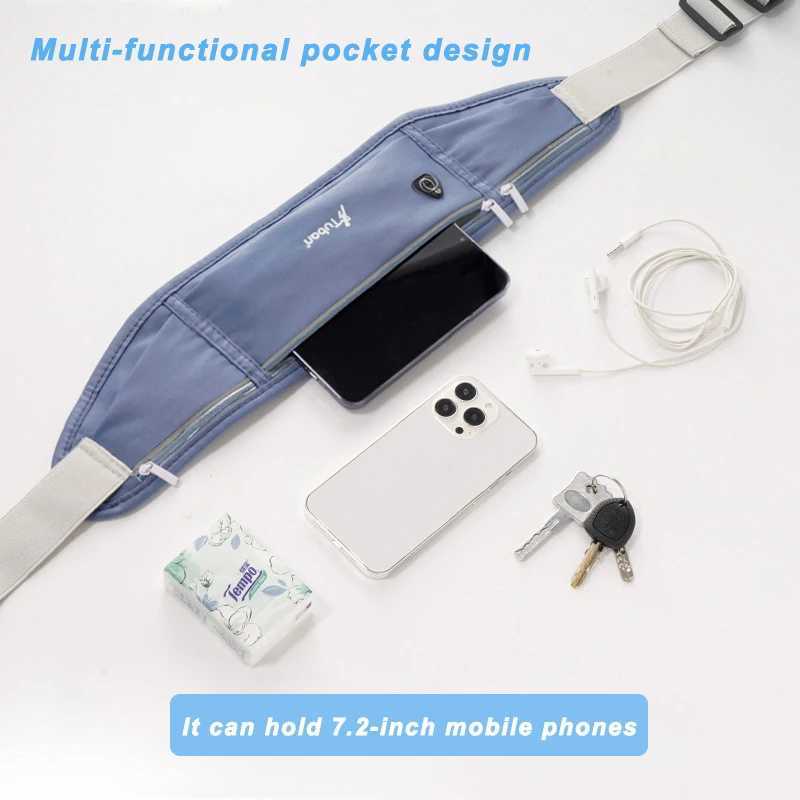 Portable sports waist bag suitable for mens and womens running mobile phones outdoor hiking fitness and close range fitness waist bag 01 Z250407