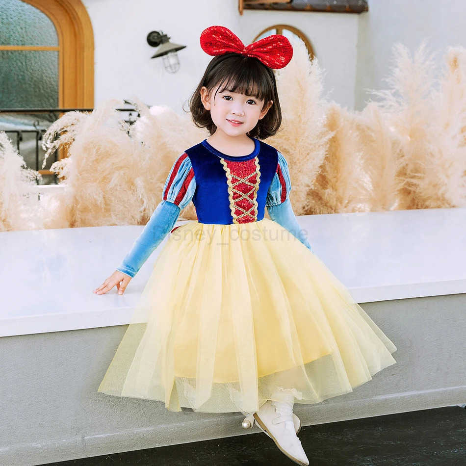 Disney Girl Princess Dress Snow White Costume Childrens Role Play Carnival Christmas Party Childrens Birthday Costume Role Play Vestidos X250408
