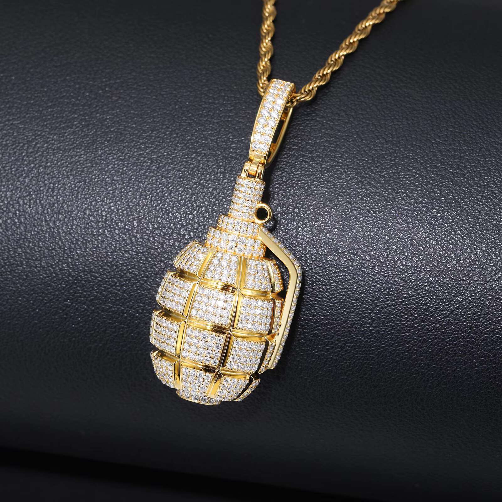 Lab Grown Moissanite Pendant 925 Silver 18K Gold Finish Jewelry Gift for Her Men and Women