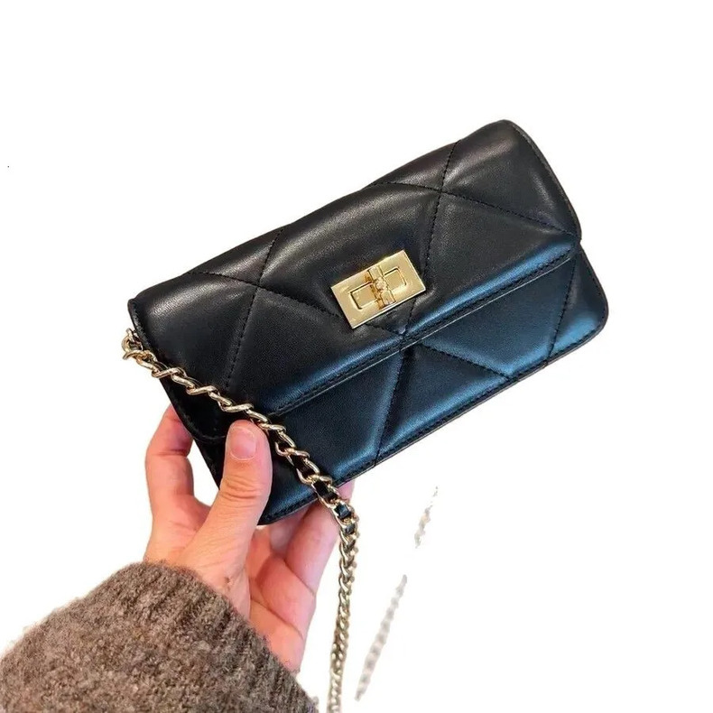 Luxury Brand Women's Bag 2025 New Silver Small Square Bag High-End Texture Quilted Bag Mini PU Leather Chain Single Shoulder Crossbody Bag - view 6