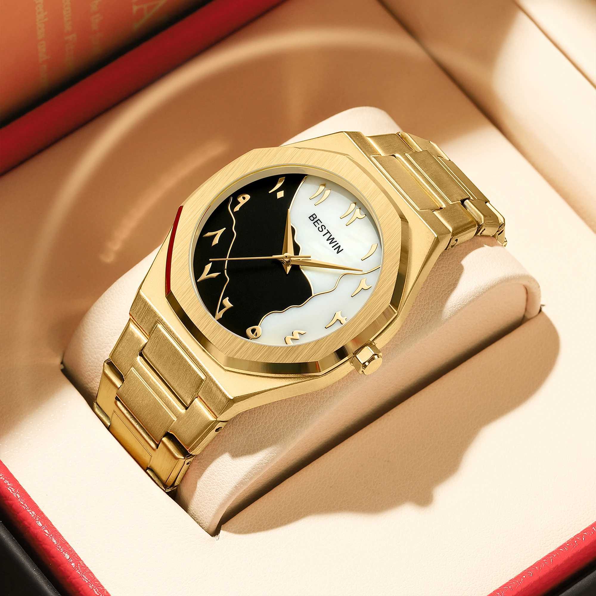 Luxury Fashion Mens Case Dial Business Office Mens Watch Waterproof Stainless Steel Strap Round Dial Mens Quartz Watch Y250407