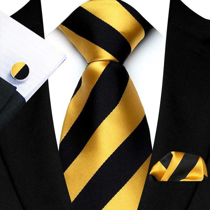 Business Mens Tie Luxury Striped 8cm NeckTie Pocket Square Cufflinks Set For Men Formal Fashion Wedding High Quality Gravata X250407