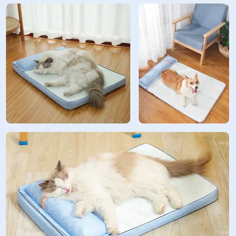 Summer Pet Cool Mattress Orthopedic Memory foam Pet sofa with heat dissipation breathability waterproof detachable and washable Y250407