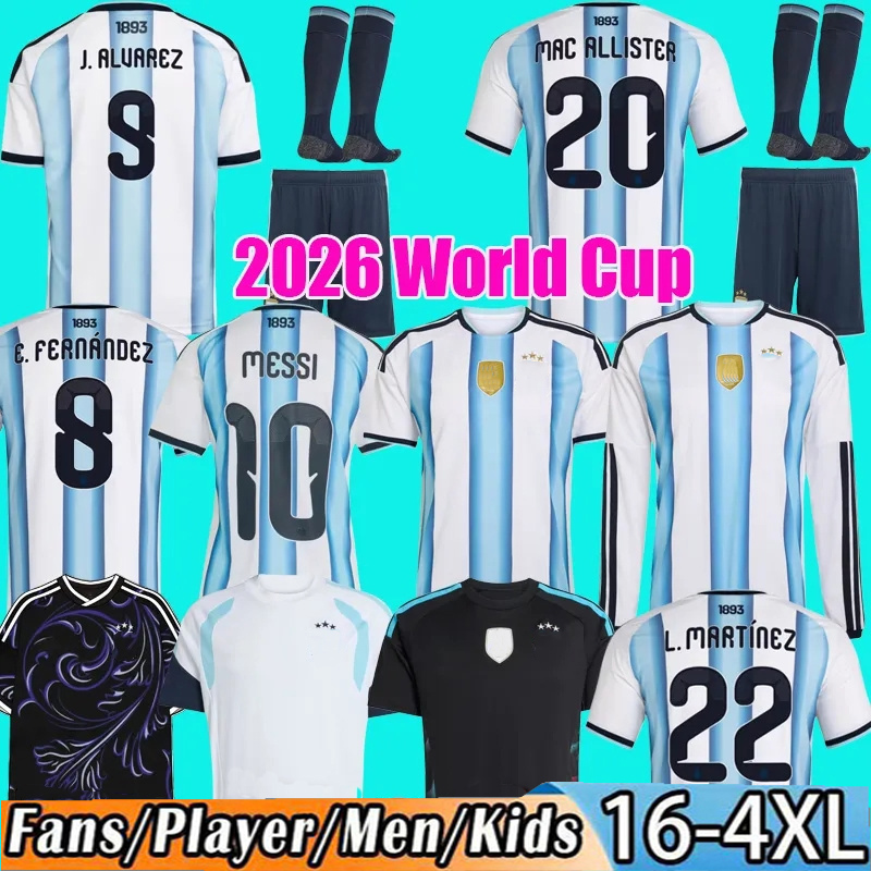 2026 Argentina soccer Jerseys MESSIS GARNACHO DE PAUL National Team MARTINEZ Fans Player versio Maradona Football Shirts 2026 2027 SUAREZ Miamis FC Women