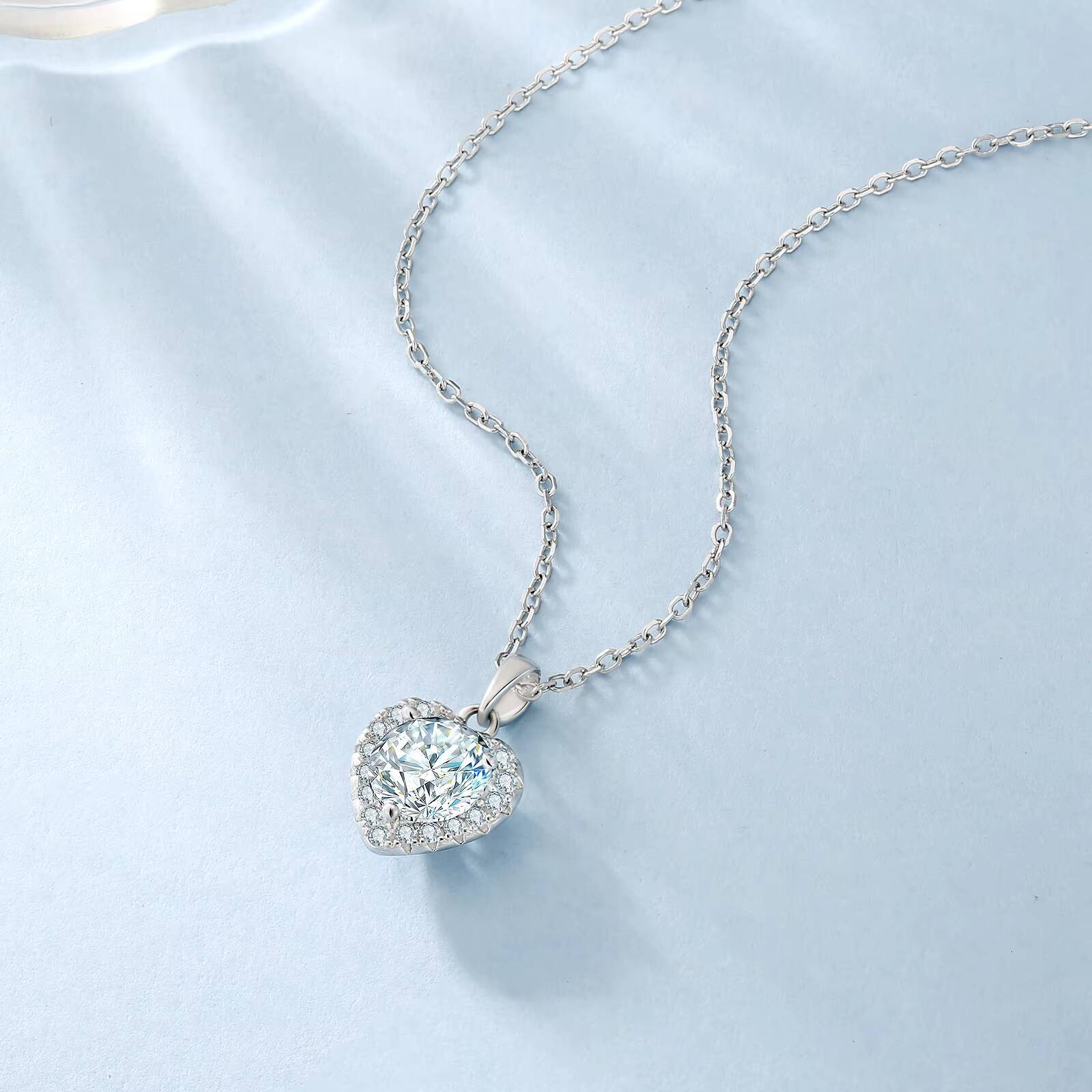 Moissanite Pendant Jewelry 925 Silver Necklace 10ct D Color VVS1 Moissanite Pendant Necklace Women for Wedding