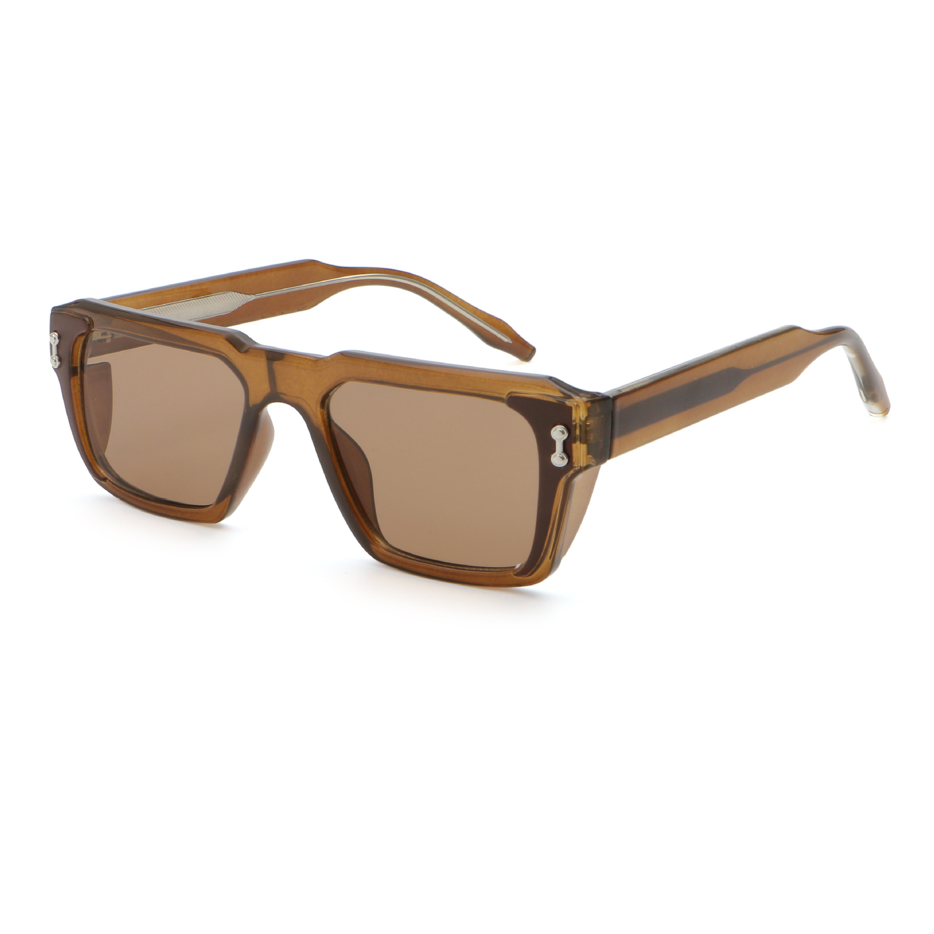 2025 Hot selling square frame sunglasses fashion rice nail imitation plate sun protection for men and women senior sense sunglasses UV400 protection