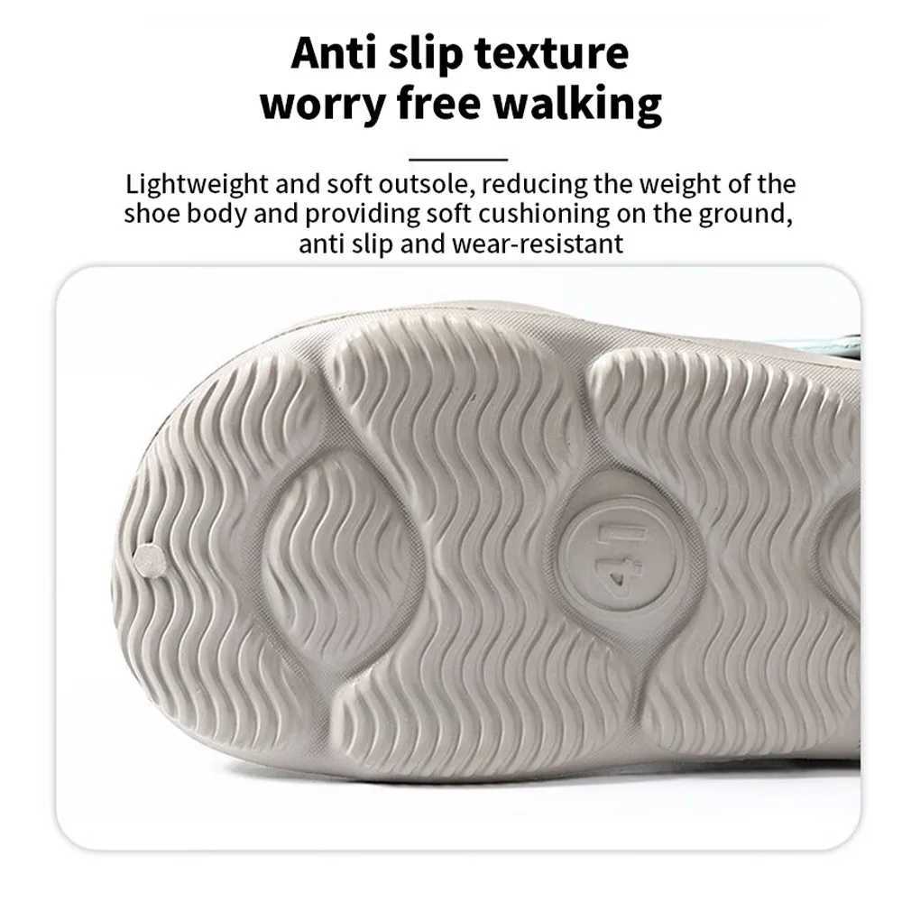 New Arrival Summer Mens Fashion Beach Sandals Clock Thick Bottom Sliding Waterproof Non slip Sandals Flip Soft EVA Perforated Shoes T250407