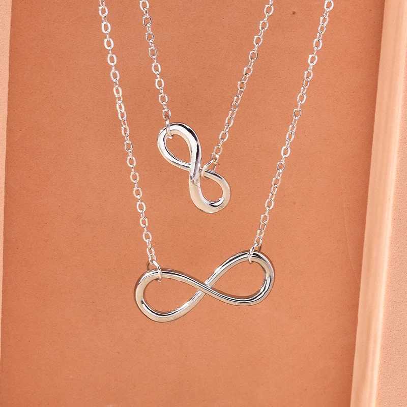 Aihua Fashion Infinity Pendant Necklace for Women Gold Silver Color Chains Infinity Symbol Party Collares Jewelry on the NeckC250407