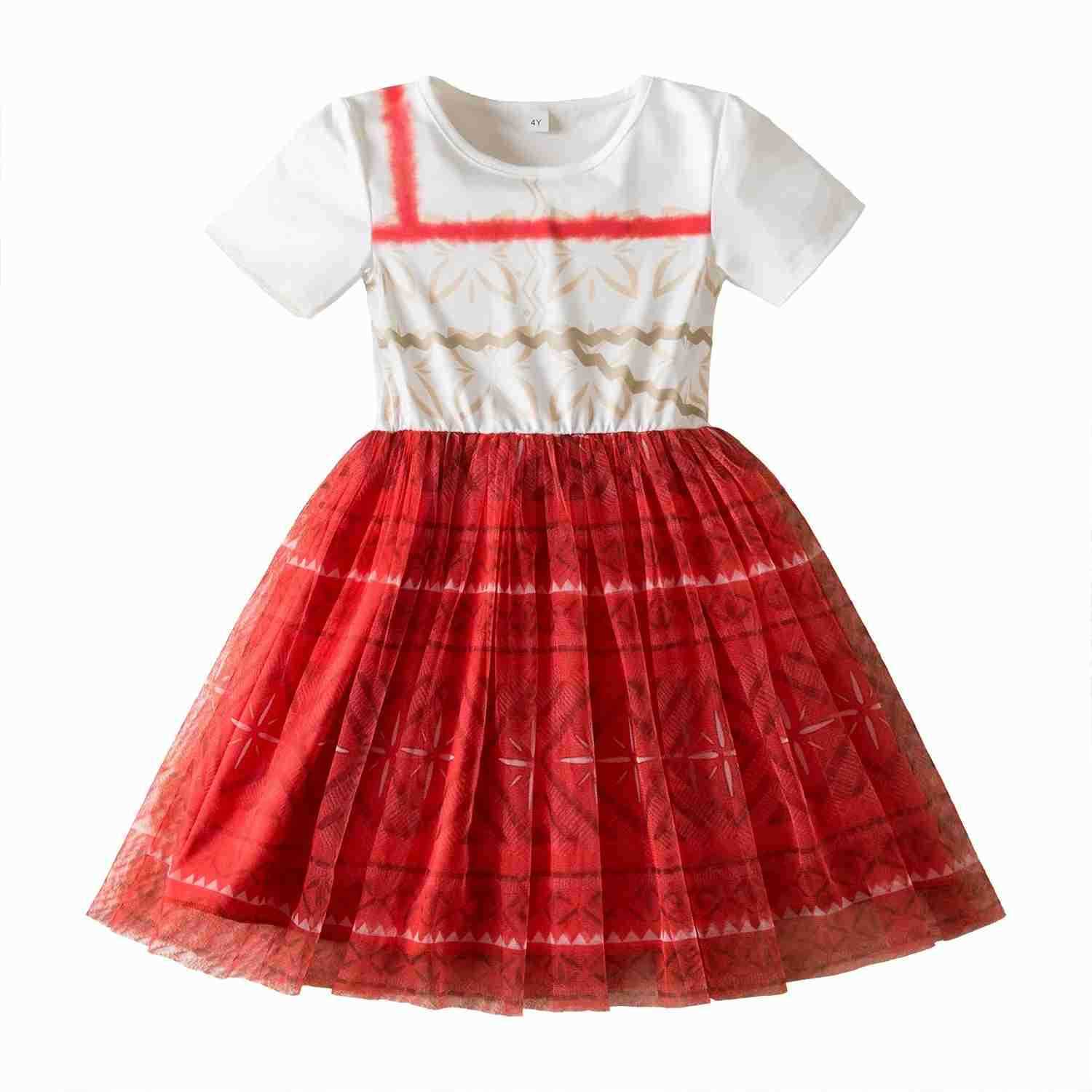 Disney Moana 2 Girls Costumes Halloween Princess Vaiana Role Playing Dress Girls Carnival Party Costumes Children Polynesian Beach Costumes X250408