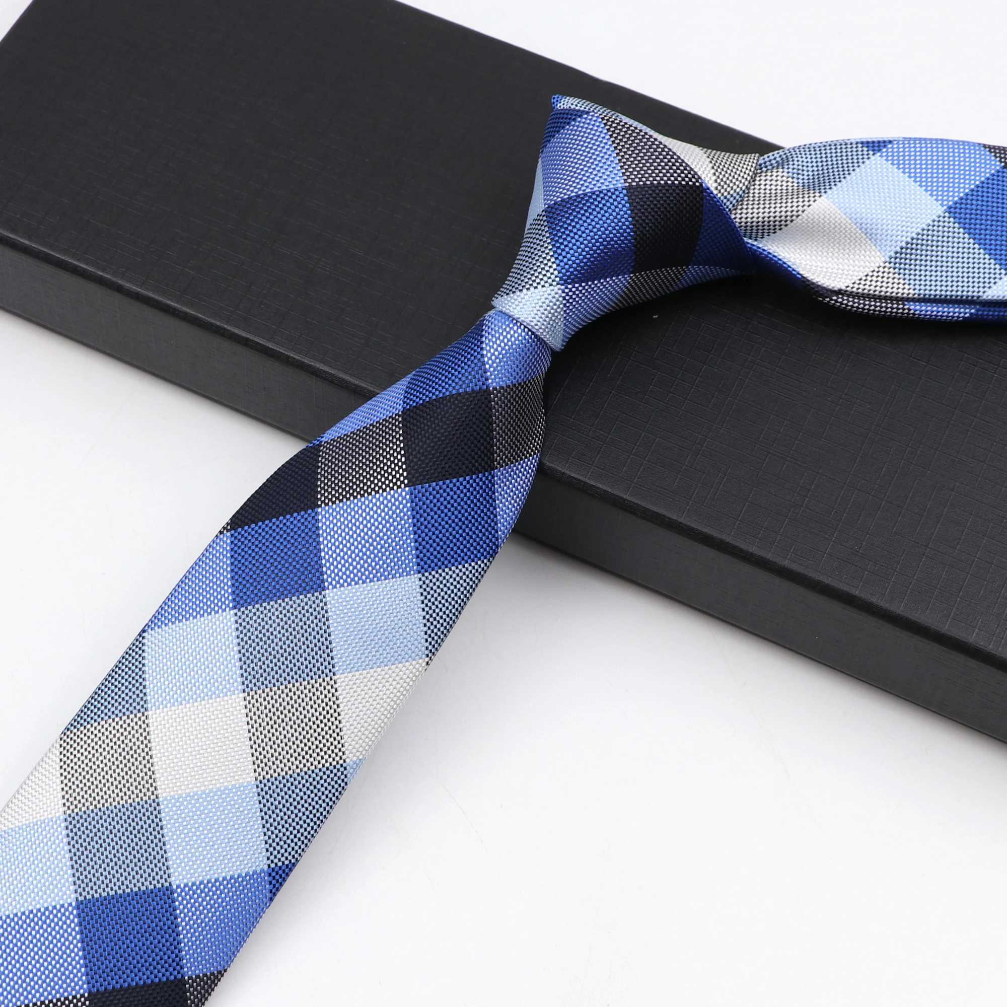 Fashion 6cm Narrow Polter Necktie For Men Business Meeting Formal Jacquard Striped Plaid Skinny Tie Daily Wear Cravat Gift X250407