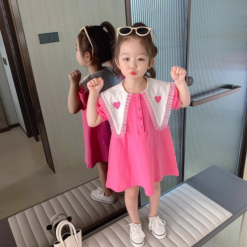 Girls Korean Style Fashionable Princess For Children Summer Dress Little Girl Baby 250408
