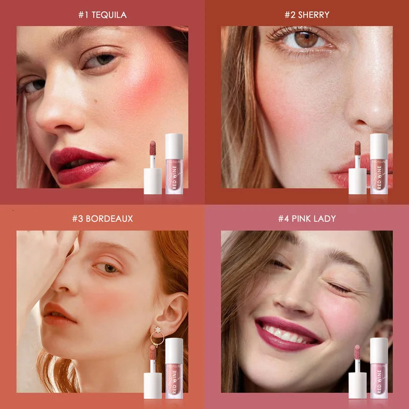 FOCALLURE Liquid powder blusher 4color natural makeup lasting matte hangover red wine Korean 250325