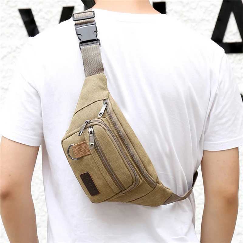Mens waist bag fashionable and casual large capacity mobile wallet sports travel bicycle multifunctional mens shoulder bag Z250407