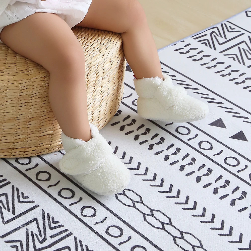 Infant Baby Boy Girl Cozy Fleece Bootie born Stay On Slipper Winter Warm Gripper Non-Slip Crib Shoes 251107 - view 5
