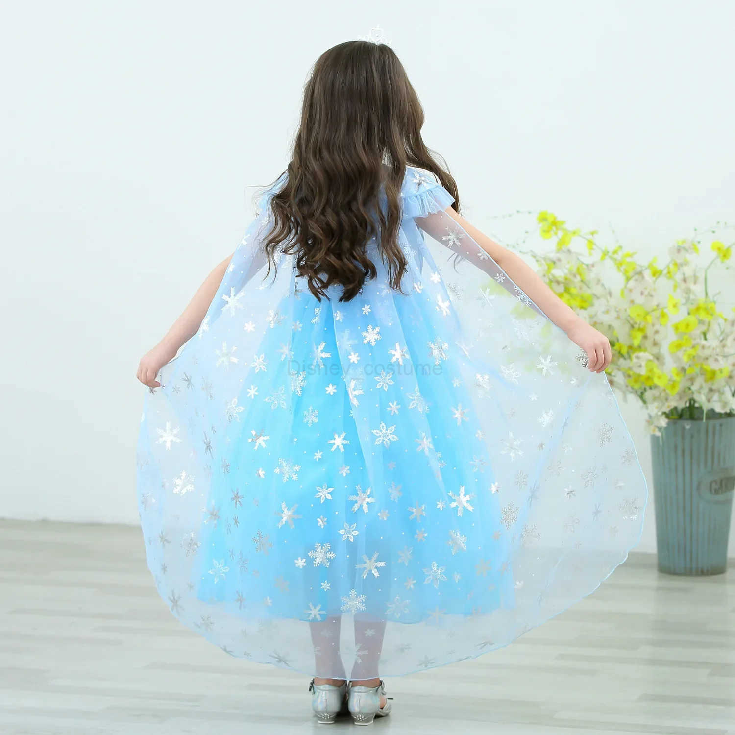 Disney Girl Elsa Dress Costume Childrens Role Play Princess Dress Snow Queen Vestido Childrens Birthday Party Sukienki X250408