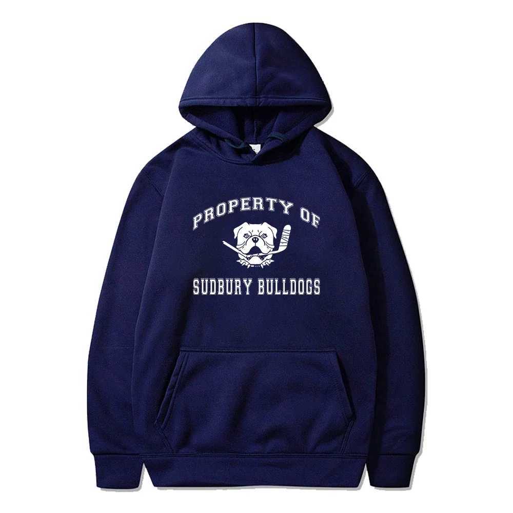 Sudbury Blueberry Bulldog Printed Hoodie Long Sleeve Street Clothing Mens Hoodie Sportswear 2025 New Fashion Clothing W250408