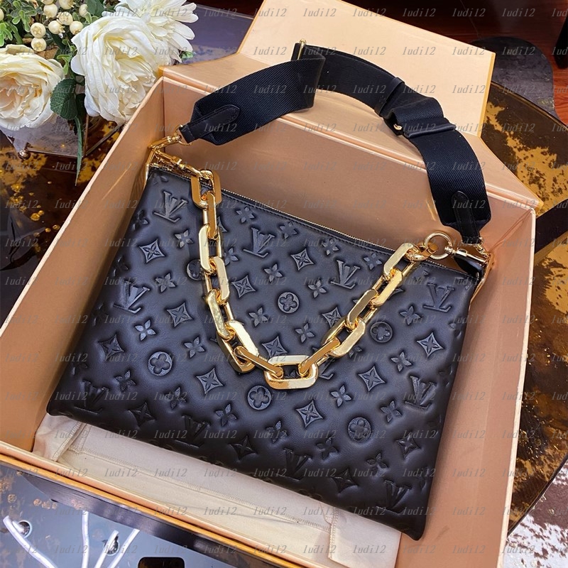 Top quality coussin bag Womens crossbody shoulder bag designer handbag mirror quality envelope bag Luxury embossing bags Removable shoulder strap tote wallet