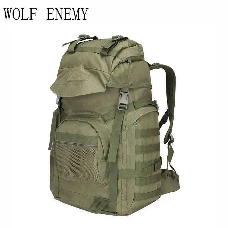 Outdoor Tactical Backpack 60L Hunting bag Trekking Sport Travel Rucksack Camping Hiking Camouflage Bag Assault KnapsackC250407