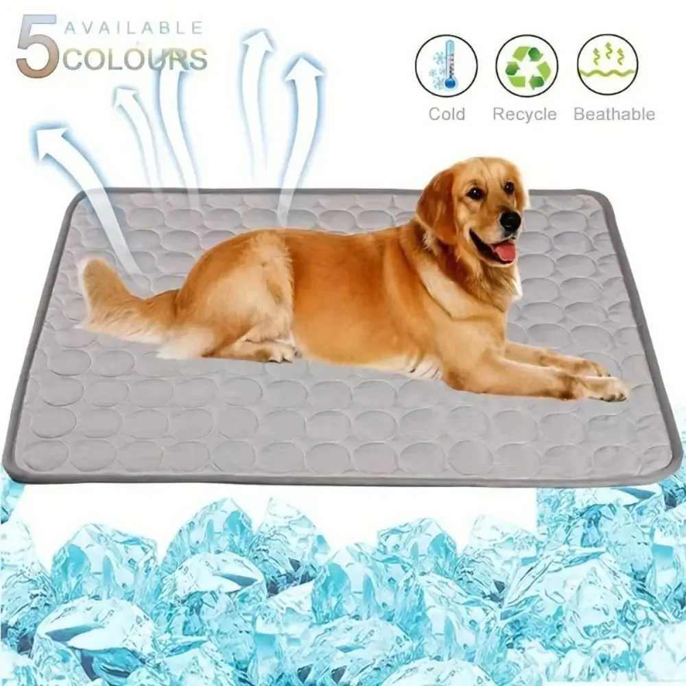 5 sizes of cold silk moisture-proof pads pet cooling pads dog and cat sleeping pads summer small animal cold beds Y250407