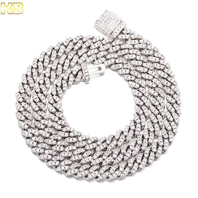 Sier Cuban Chain Necklace Hip Hop Style VVS Moissanite Men's and Women's Chains High Quality Jewelry