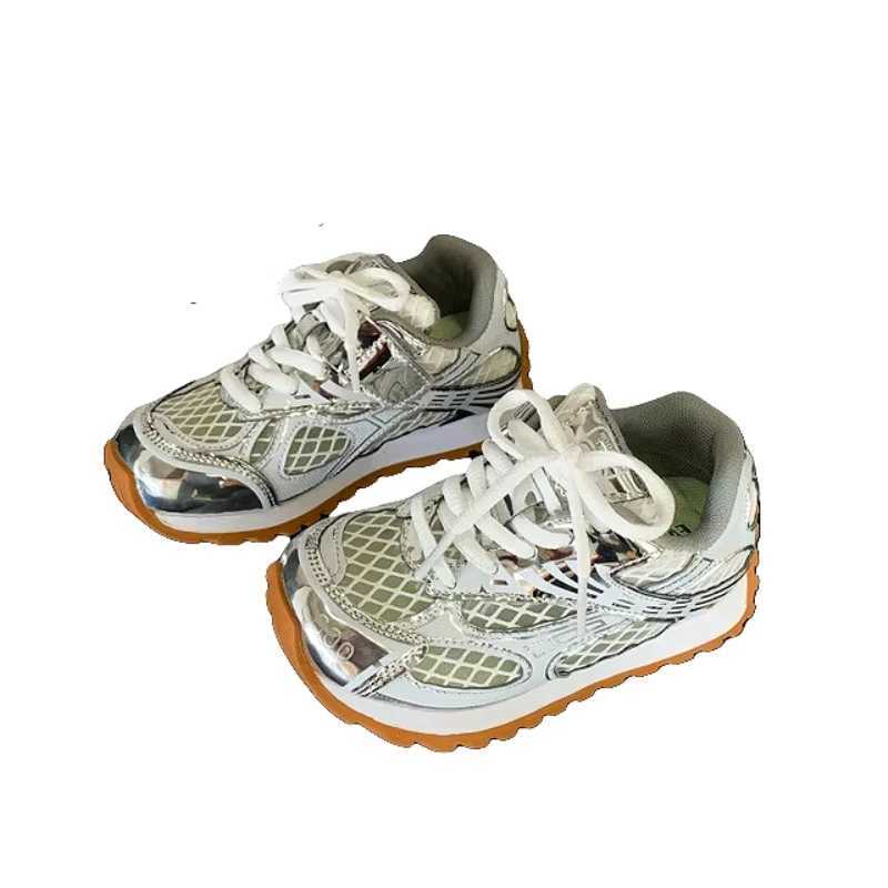 Summer 2025 breathable hollow track metal sports shoes for boys and girls childrens casual shoes childrens sports shoes W250407