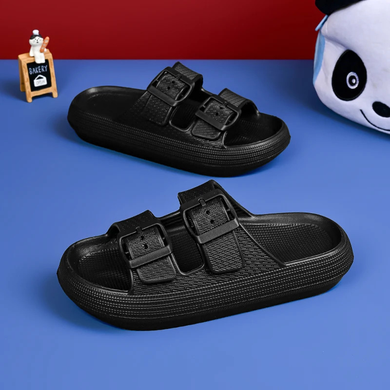 Summer Kid Slippers Non-slip Sandals Boy Girls Eva Platform Soft Bottom Girls Kids Trend Slides Beach Shoes 250408