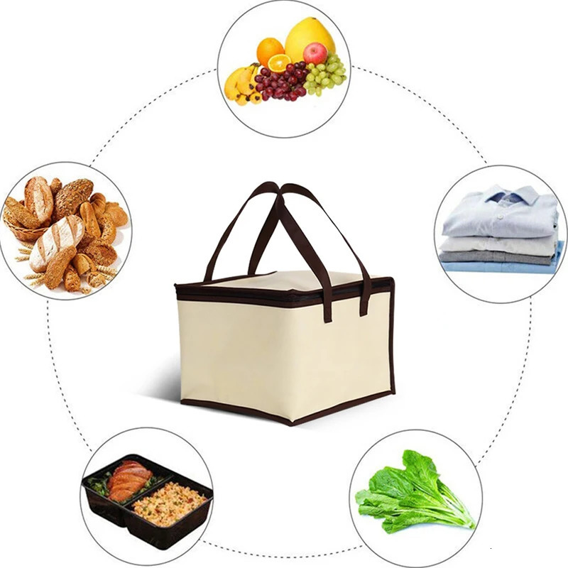 681012 inch pizza food delivery bag insulated thermal storage rack picnic 250401