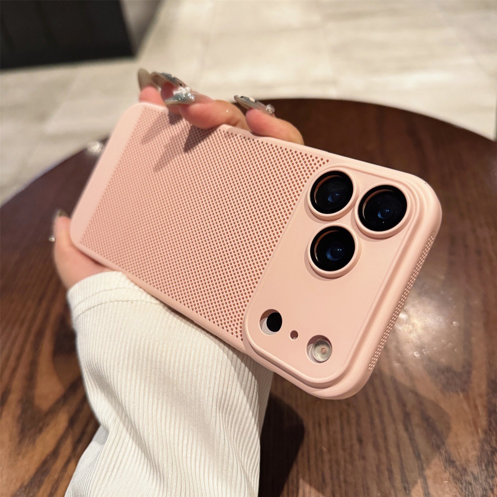 Cooling Mesh Solid Color Phone Case Compatible with iPhone 17/16 Personalized Protective Cover iPhone 15/14 Pro