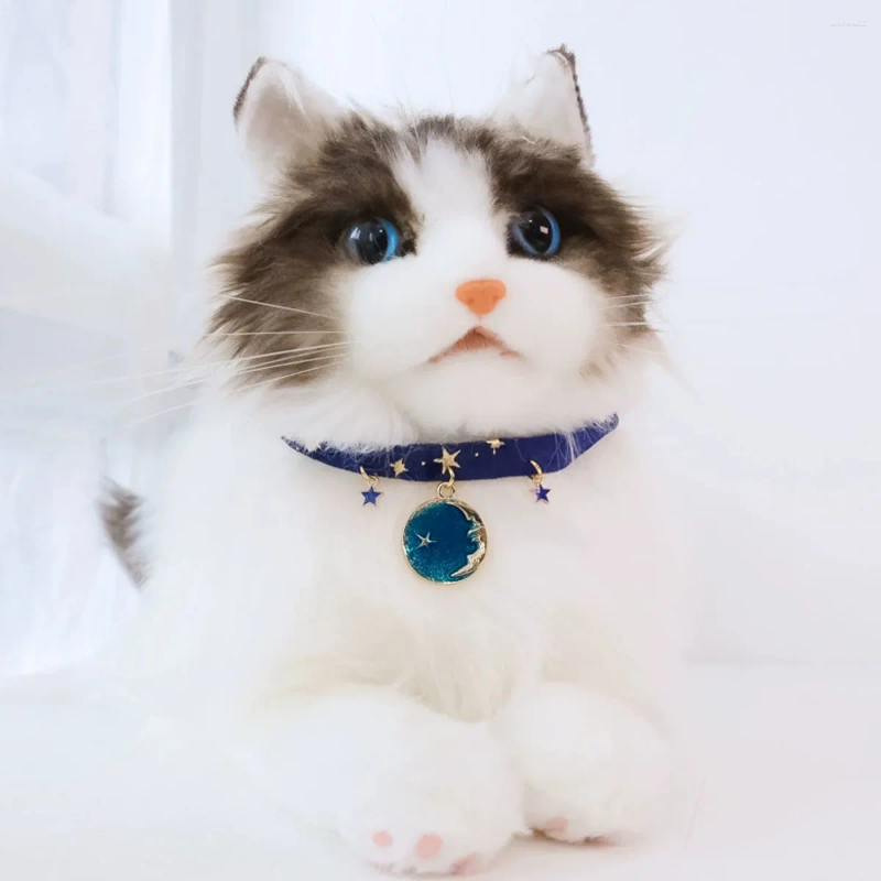1pc-Cute Cat Pendant Necklace Printed Star Puppy Collar Lobster Clasp Adjustable Extension Chain Pet topstamp