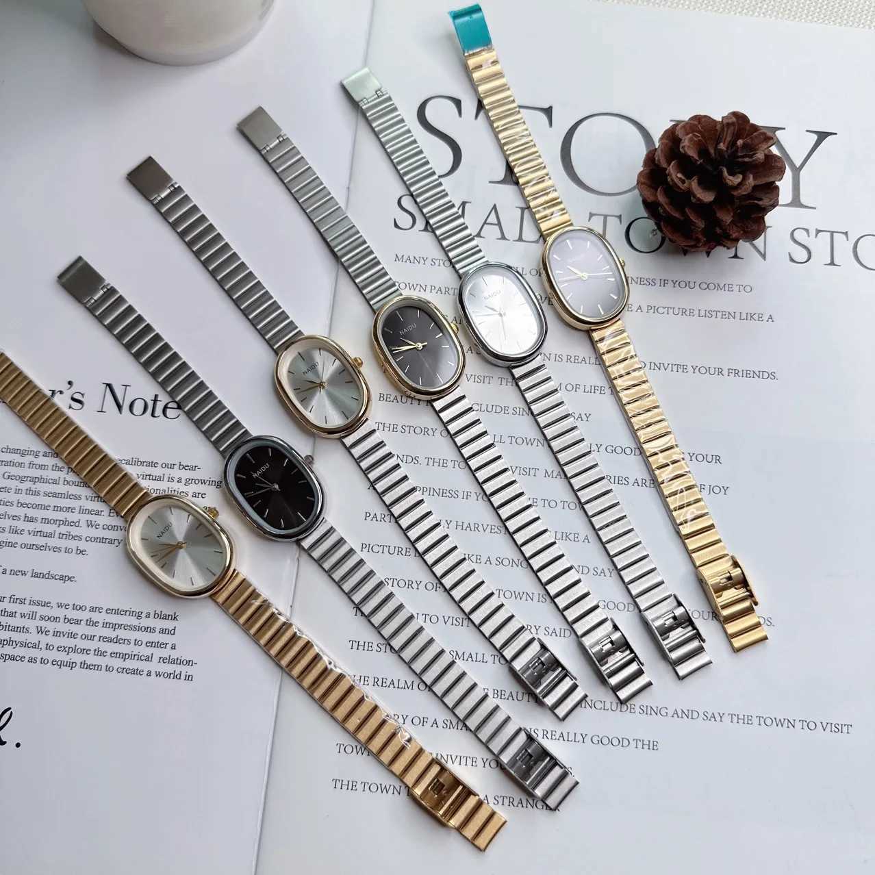 Womens Watch Version Chain Elliptical Dial Korean Edition Womens Fashion Quartz Watch Clothing Version WatchT250408