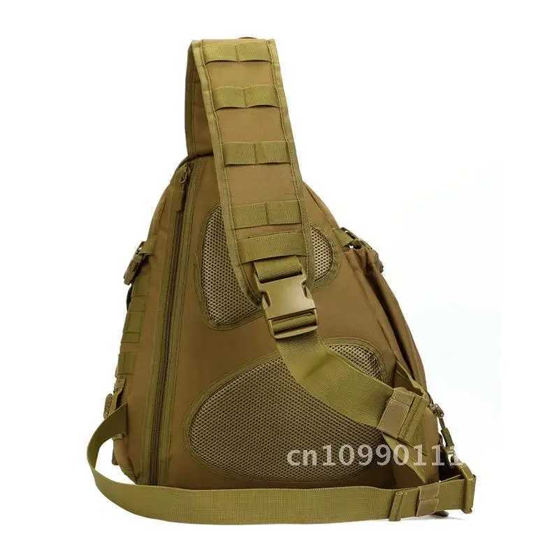 Men Tactical Backpack Single Shoulder Bag Chest Molle Crossbody Outdoor Camping Sling Waterproof Laptop Hunting Fishing BagsC250407
